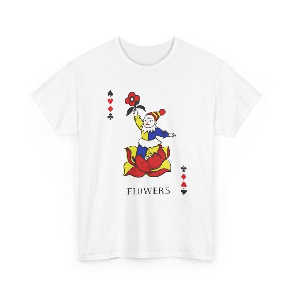 

vintage children playing cards flowers reproduction tshirt 2XL