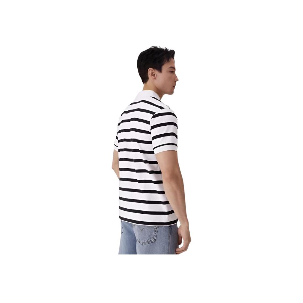 Levis Casual Soft Comfortable Striped Simple Short Sleeve Polo Shirt Men Polo Shirts Black White 003MT-0003