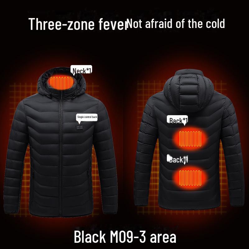 

Зимняя куртка с подогревом и съемным капюшоном, питание от USB - интеллектуальный контроль температуры 2XL