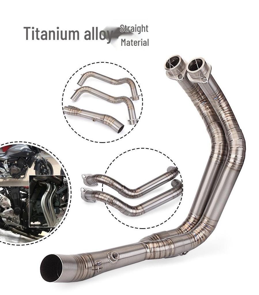 MT07 Exhaust Modification: Stainless Steel Titanium Alloy Front Pipe (2014-2023)