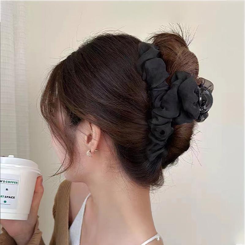 1pc Set of Women's Korean Pleated Mesh, Grasping Clip, Temperament Super Fairy Hair Clip, Hair Clip