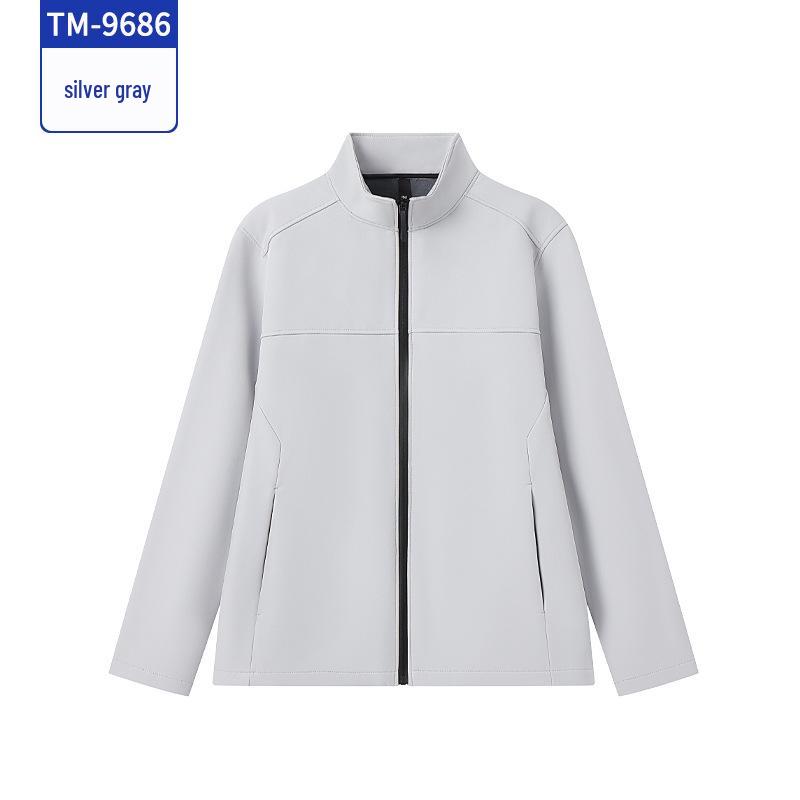 Lean Management Team Softshell Fleece Windbreaker Jacket - Stand-up Collar Trench Coat