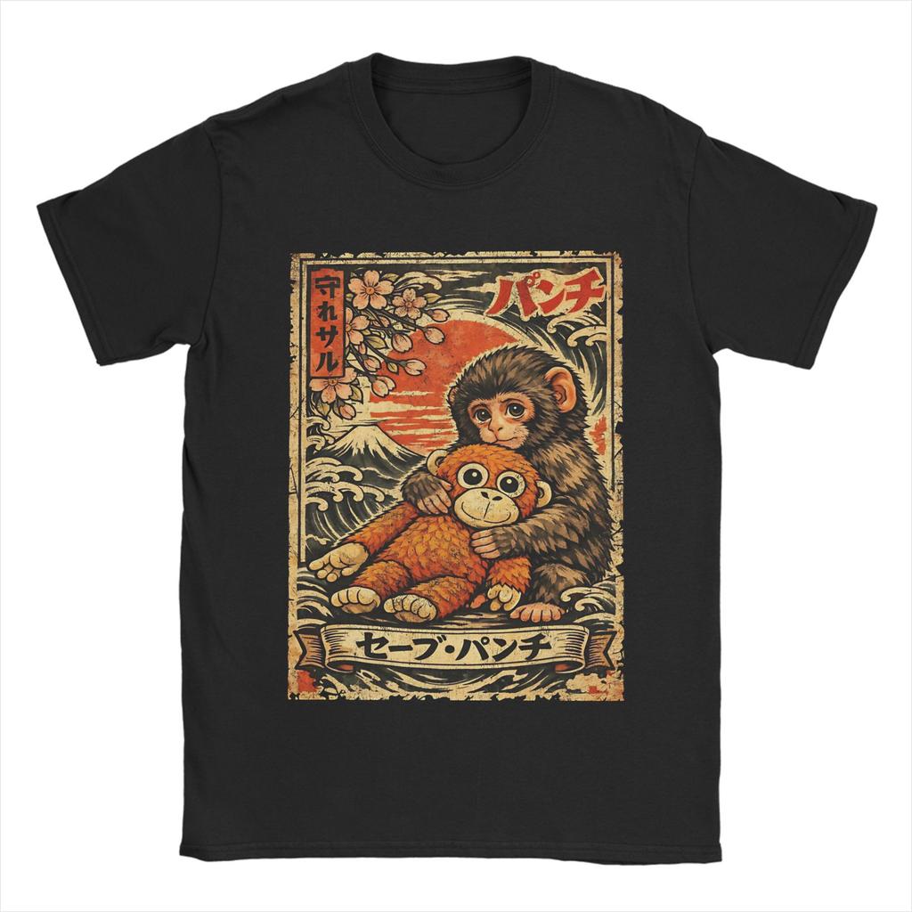 Oversized TShirt Summer Cute Punch Monkey Trending T Shirts 100 Cotton Tee Shirt for Couple Y2K Retro Short Sleeve Clothing