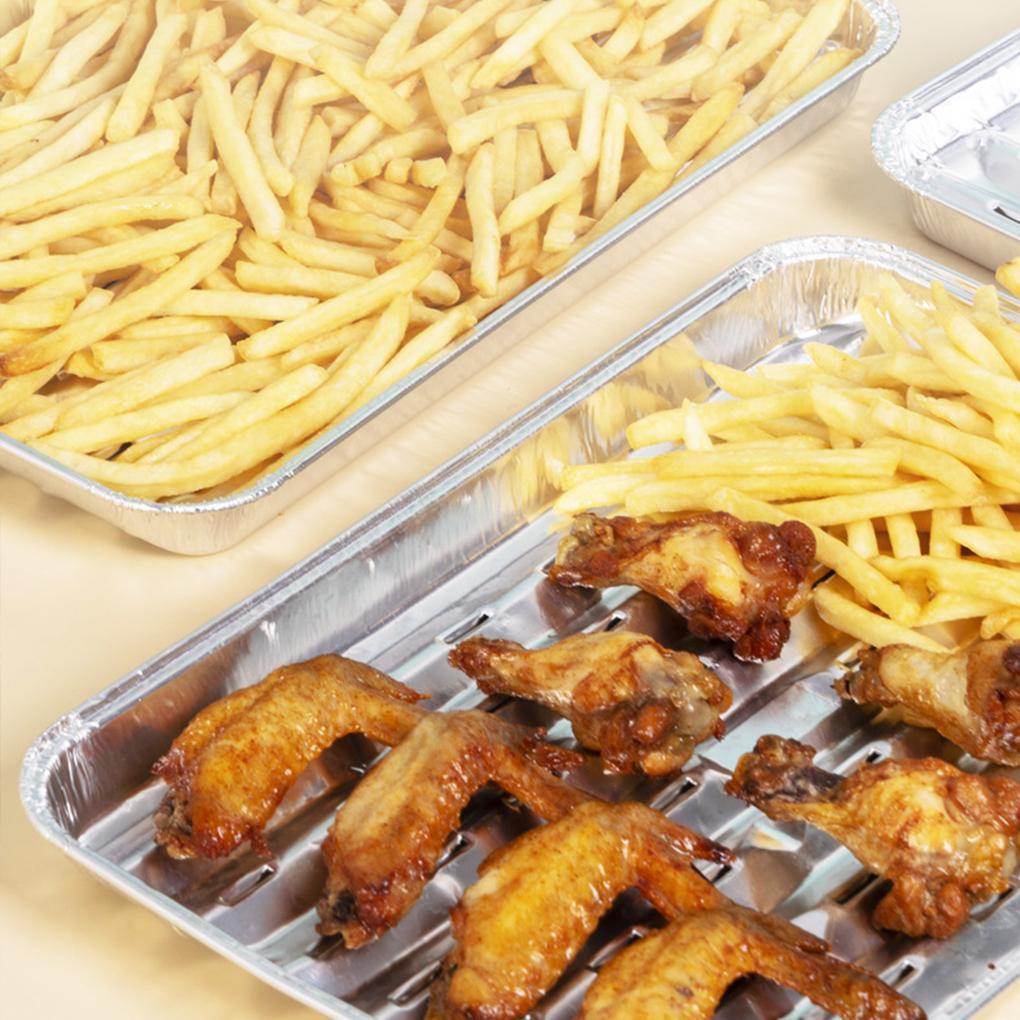 40pieces Aluminum Foil For Outdoor Cooking Disposable Aluminum Foil Barbecue Grilling Trays Safe