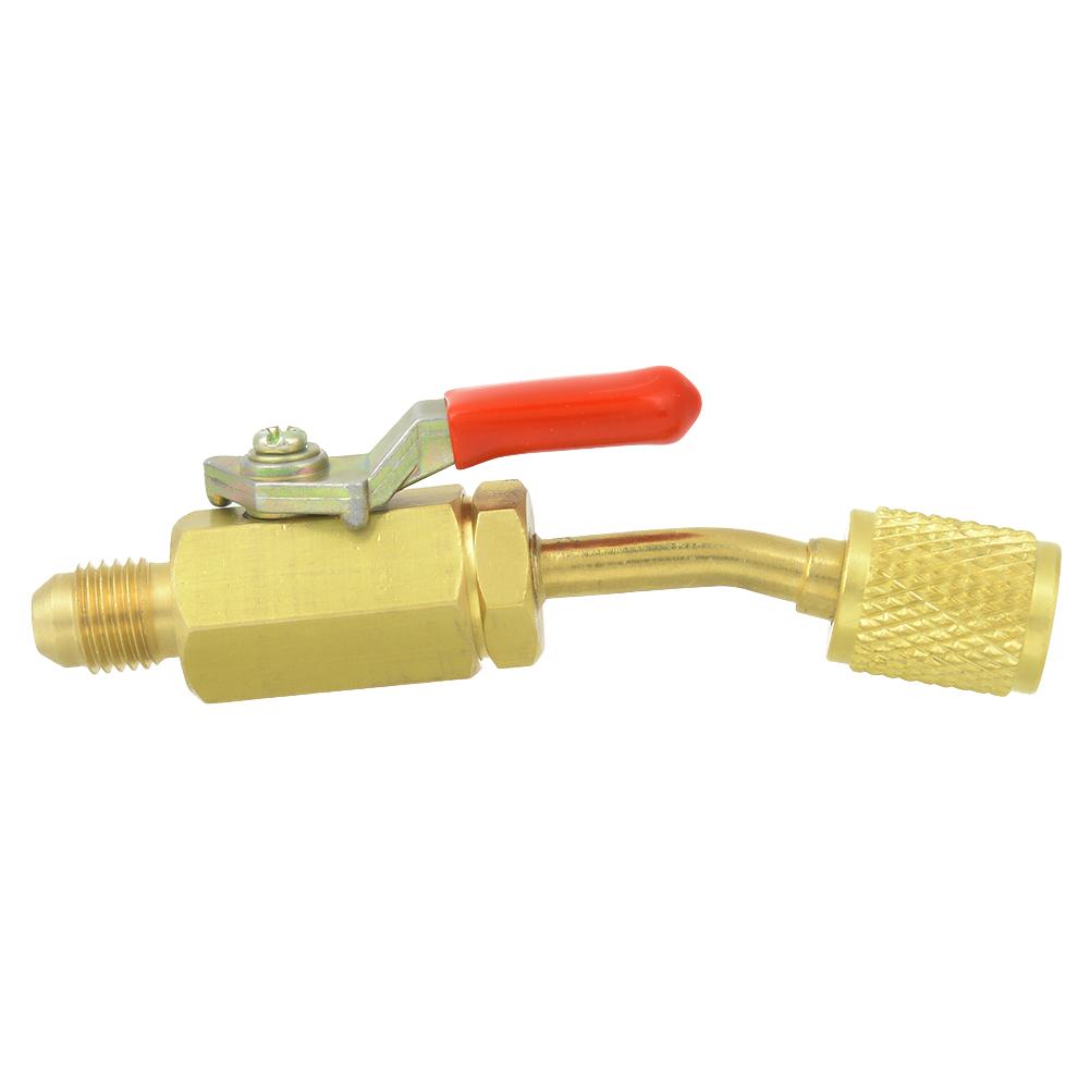 

14in Arc Brass Manual Shut off Ball Valve R12R134AR410A for Refrigeration Equipment(Red)