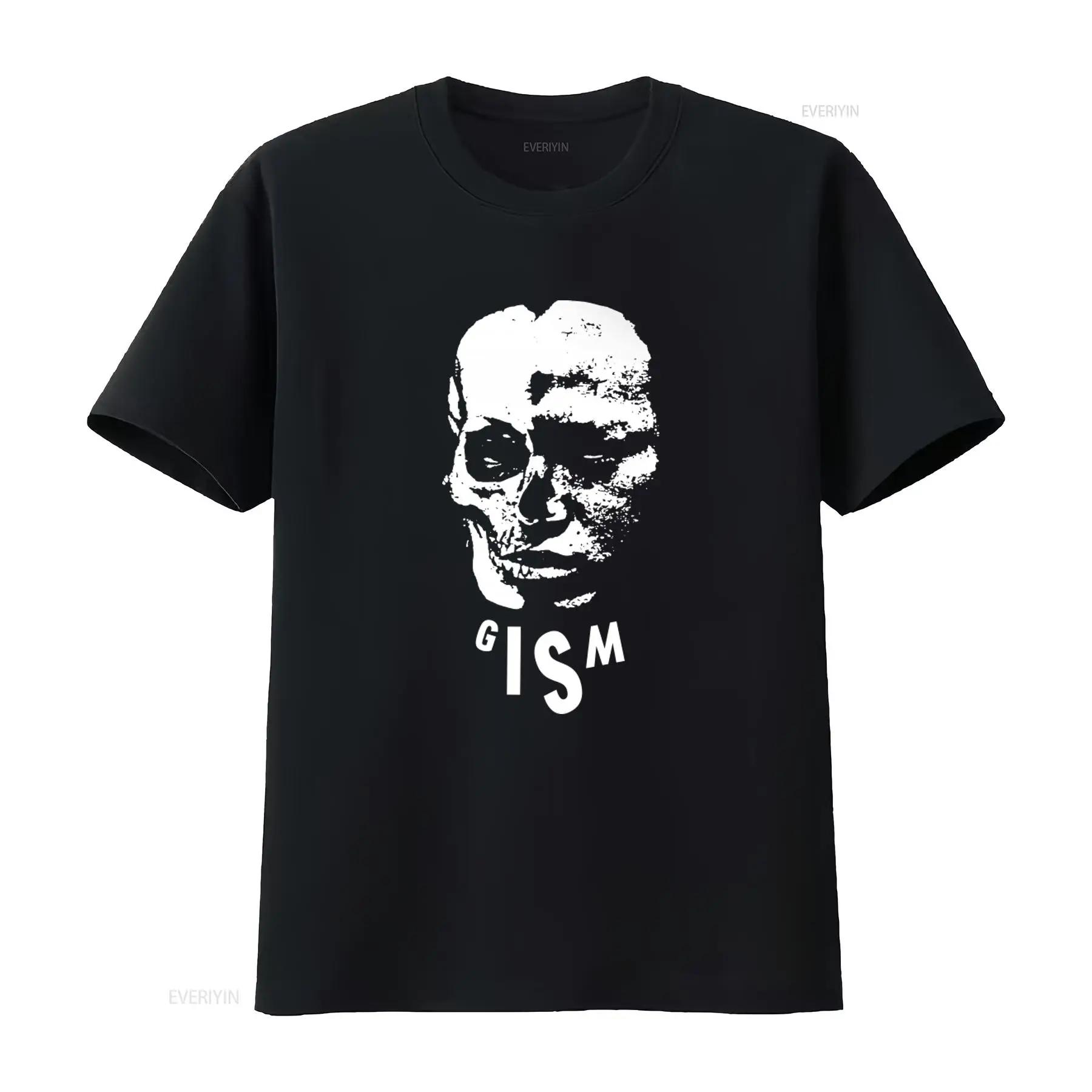 

Gism Punk Metal Hardcore 80s Skull T Shirt Discharge Lip Cream Style vintage Washed graphic Top For Everyday Wear - Men s Sum... S разноцветный