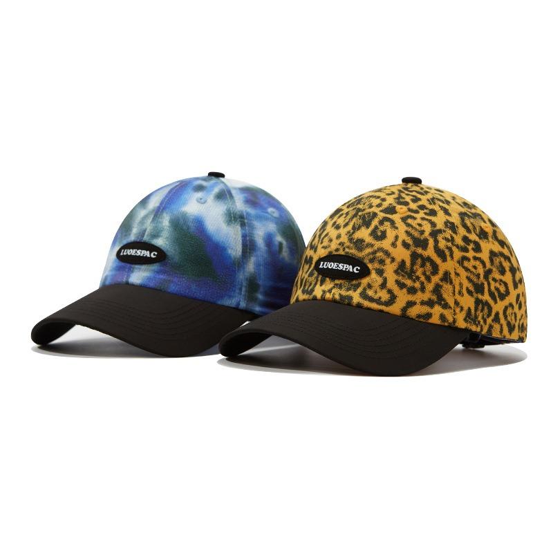 Hat summer quick-drying function leopard print cap men's and women's color matching street slightly curved flat-brimmed casual baseball cap
