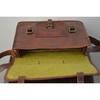 New Vintage Men's Genuine Goat Leather Brown Laptop Satchel Messenger Briefcase