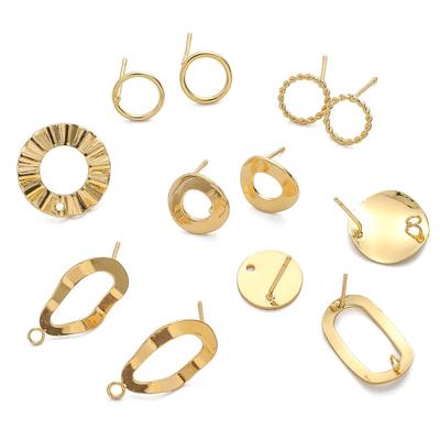 Copper Geometry Earring Settings For DIY Jewelry Making Craft Accessories