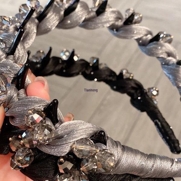 Korean Tulle Rhinestone Headband: Elegant, Luxurious Hair Accessory