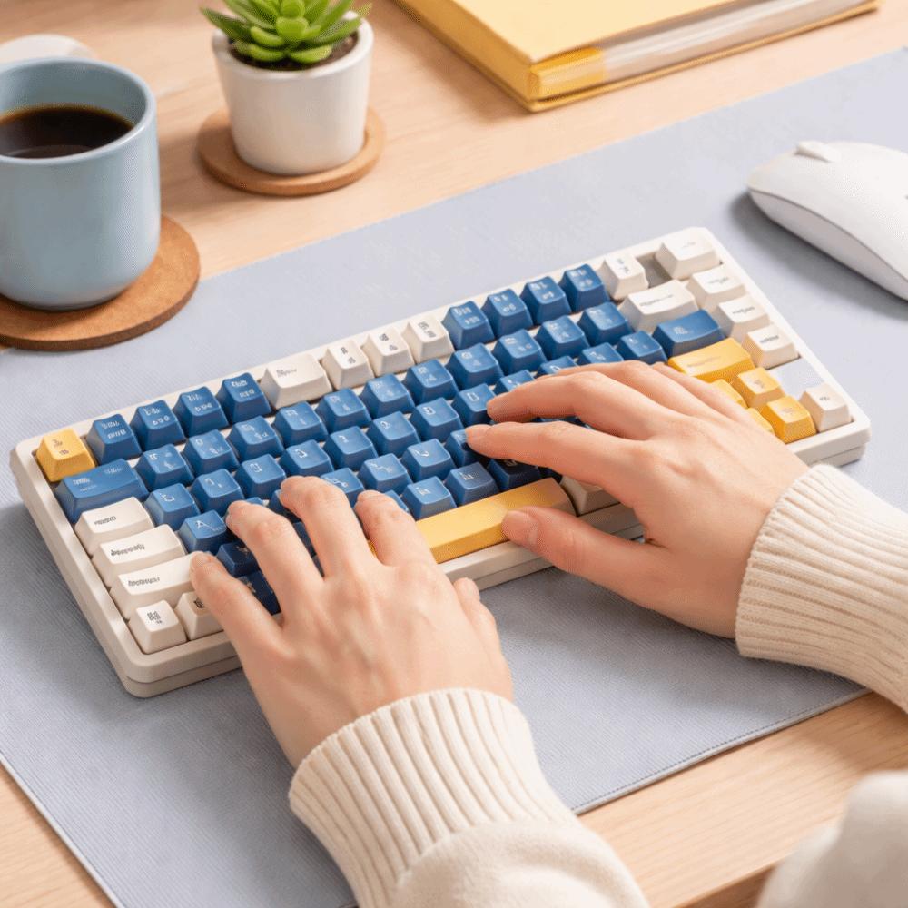 Wired Connection Gaming Mechanical Keyboard Compact Layout Ultra-Quiet Mechanical Feel Keyboard 75 Layout