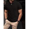 Summer Polo Shirt New Knit Shirt Half Zipper Solid Color Short Sleeve Men'S Sports Polo Shirt Man
