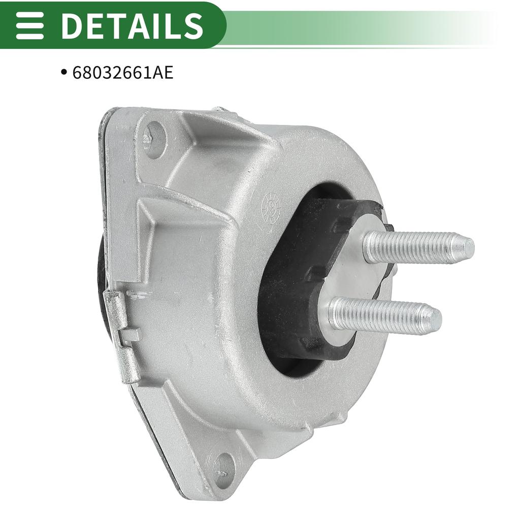 Motoforti Engine Motor Mount/Transmission Mount for Dodge Durango 3.6L 2013-2021, Part Number 68032661AE, Black