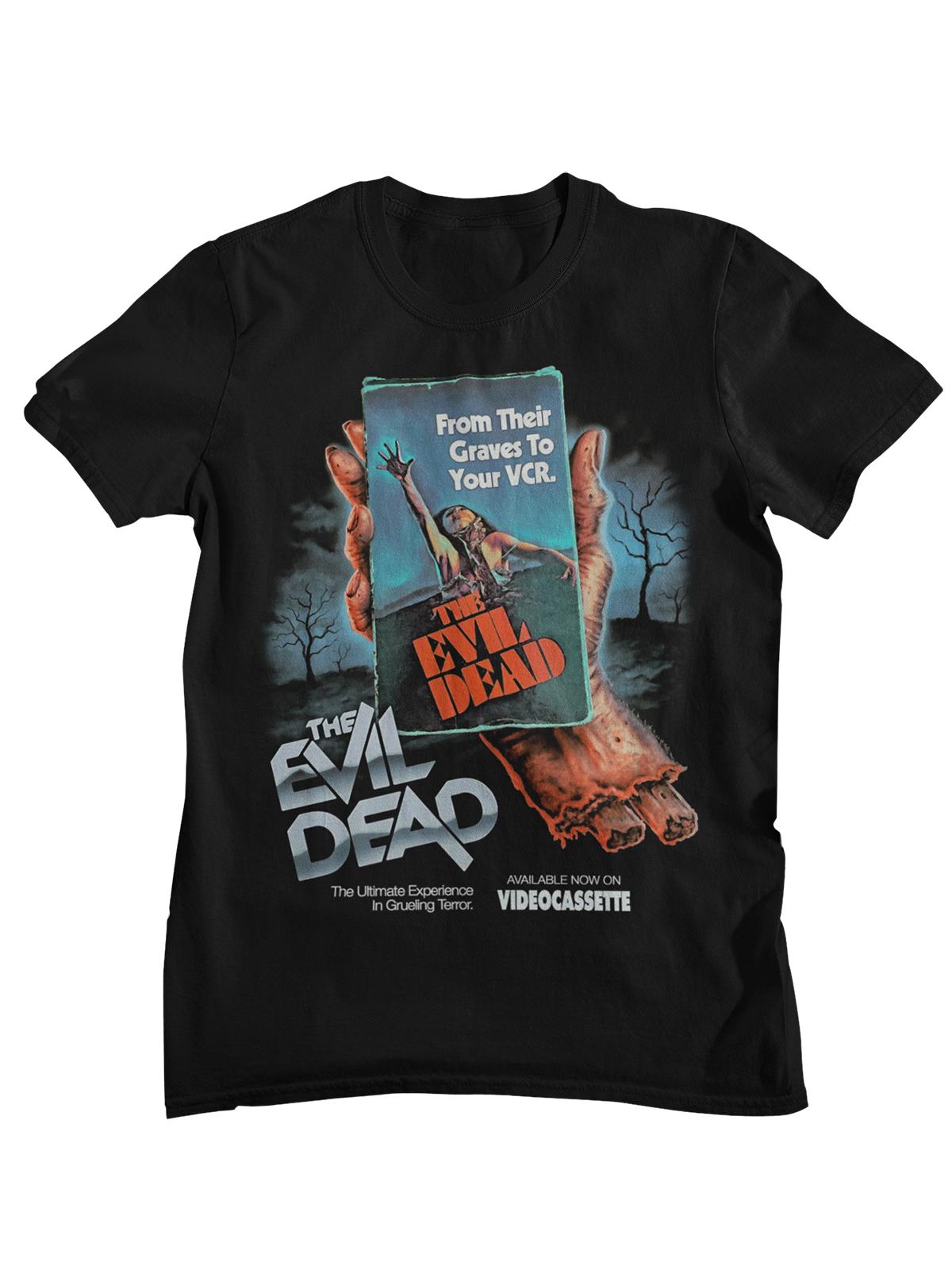 Evil Dead Dead By Dawn Retro Horror Movie Collage Graphic TShirt Unisex Women Casual Cotton Streetwear Tops 4XL