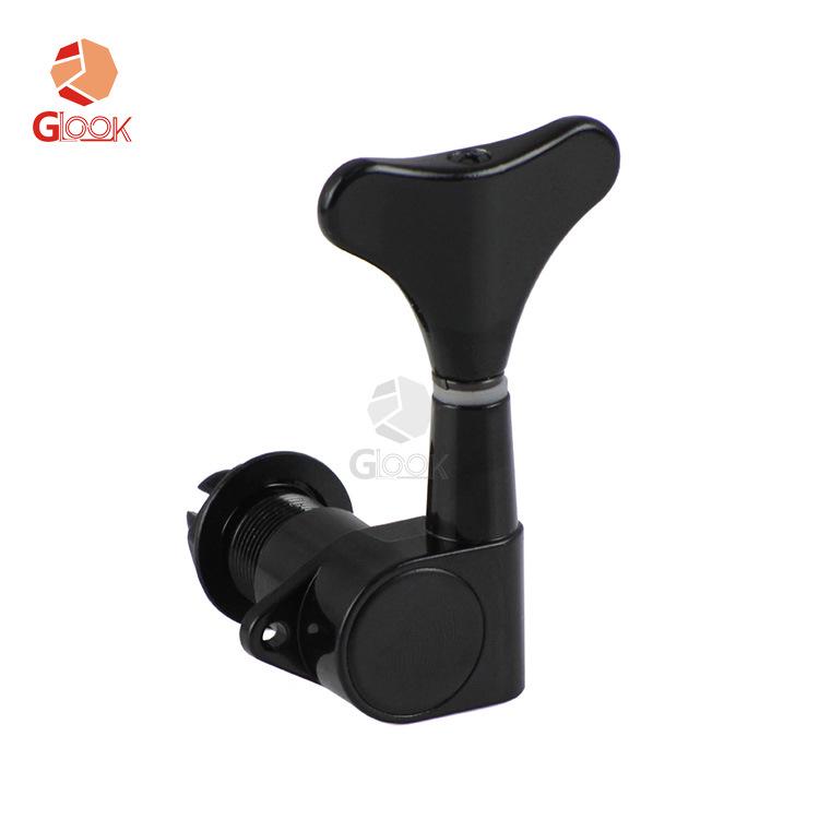 Fully Enclosed Electric Bass String Tuners with String Pegs and Machine Heads