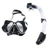Adult Snorkel Set Wide View High Definition Tempered Glass Lens Diving Goggles and Full Dry Snorkel 
