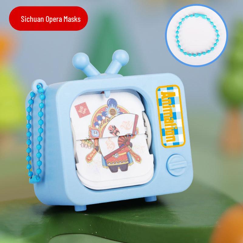 Wukong Face-Changing Animation Keychain: Cartoon Decompression Flip Book Toy & Cultural Gift.