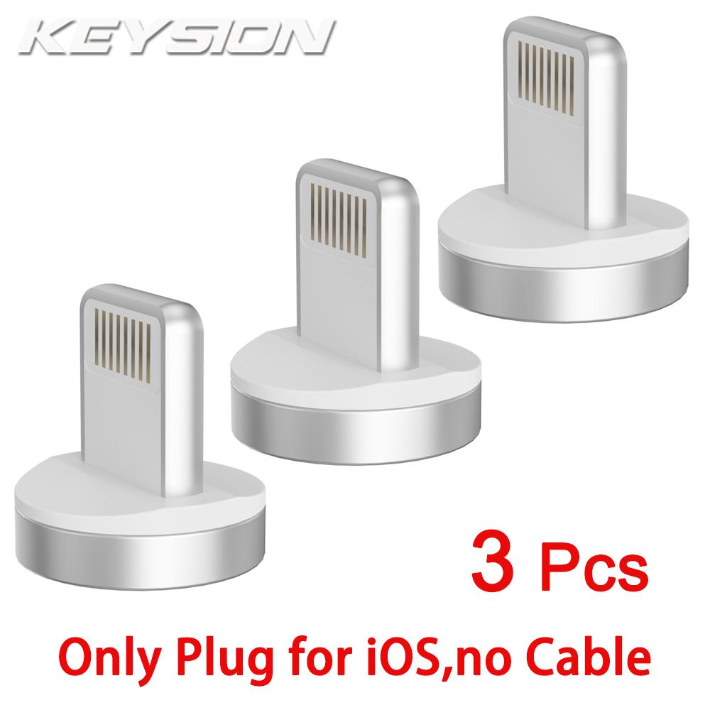 

Магнитный кабель для передачи данных KEYSION 3A с подсветкой, светодиодный, Micro USB C Type-C, быстрая зарядка, магнитный кабель для зарядки iPhone Xiaomi Samsung Only 3 Pcs Plug for iOS