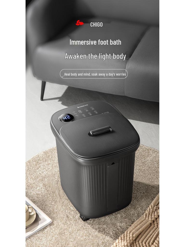 Chigo Automatic Heated Foot Massager Basin with Deep Calf Coverage