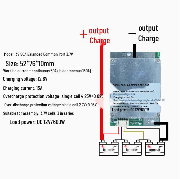 12V Lithium Battery Protection Board: 3-4 Series, High Current Equalization (100A, 200A, 300A), 3.2V Lithium Iron Compatibility.