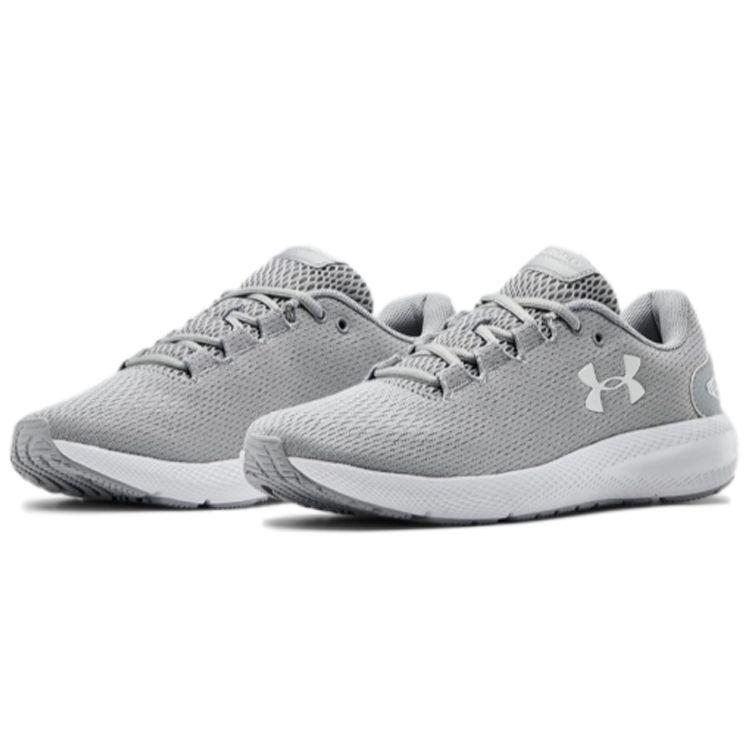 Under Armour Pursuit 2 Low Top Running Shoes Women Sneakers Gray White 3022604-101