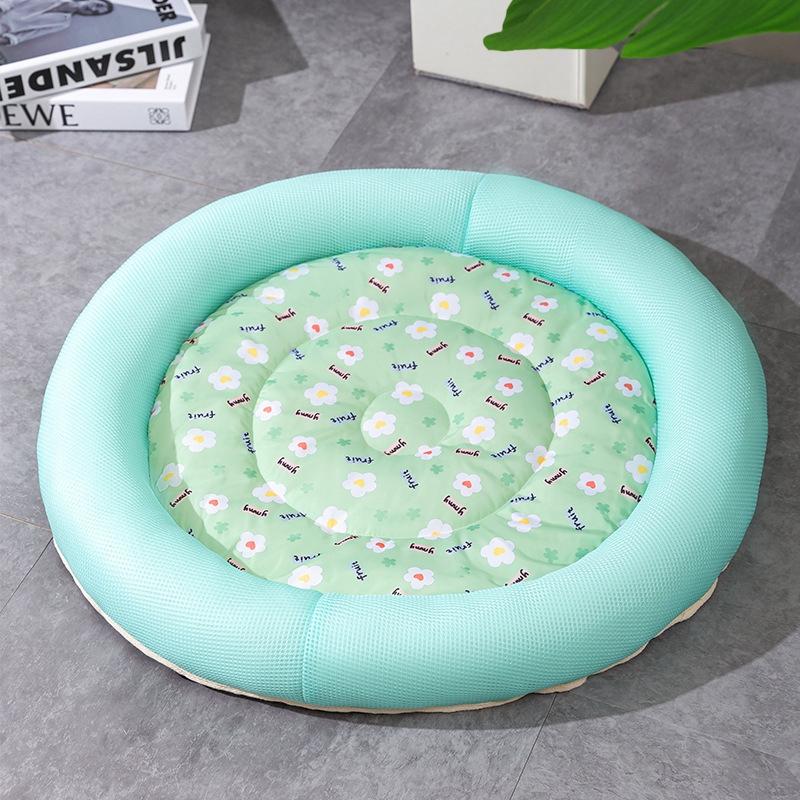 Summer Pet Dog Mat Cooling Ice Pad Dog Sleeping Round Mats For Dogs Cats Pet Kennel Top Quality Cool Cold Silk Dog Bed S-L