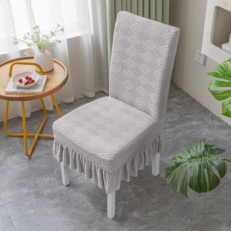 Skirt Dining Chair Cover Jacquard Elastic Soft Seat Cover Anti-dirty Stool Slipcover Suitable for Chair Pet Room Home Textiles