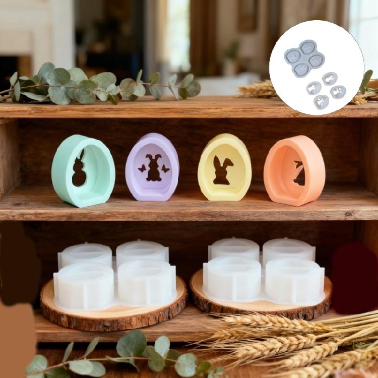 Craft Silicone Mould for Eggs Shell Rabbits Statues Simple Release for Handmade Projects Decoration