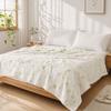 Four Leaf Clover Blanket, Multi-Purpose Air Conditioner Blanket, Soft Double-Sided Flannel Throw Blanket for Sofa Bed Dorm Office