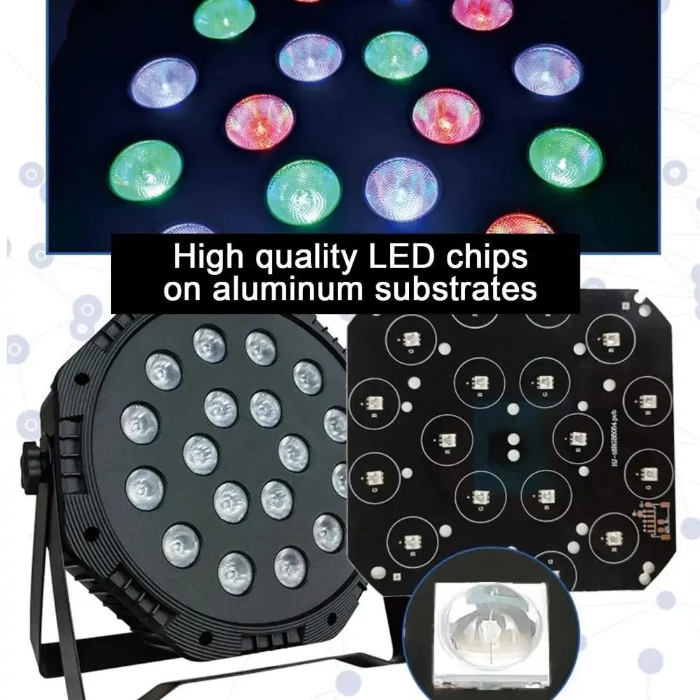 36 LED RGB Stage Par Light DMX512 Sound Activated Flat Disco Party Lamp with EU/US Plug for DJ Wedding Bar Club Christmas Decor