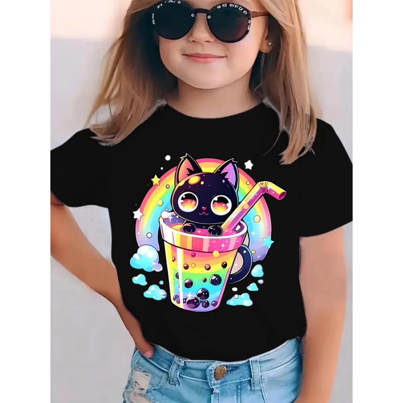 Summer Kpop Demon Saja Cartoon Print Kids T-Shirt Fashion Style Cotton Boys Girls Short Sleeve Tee Casual Kid Clothes Streetwear