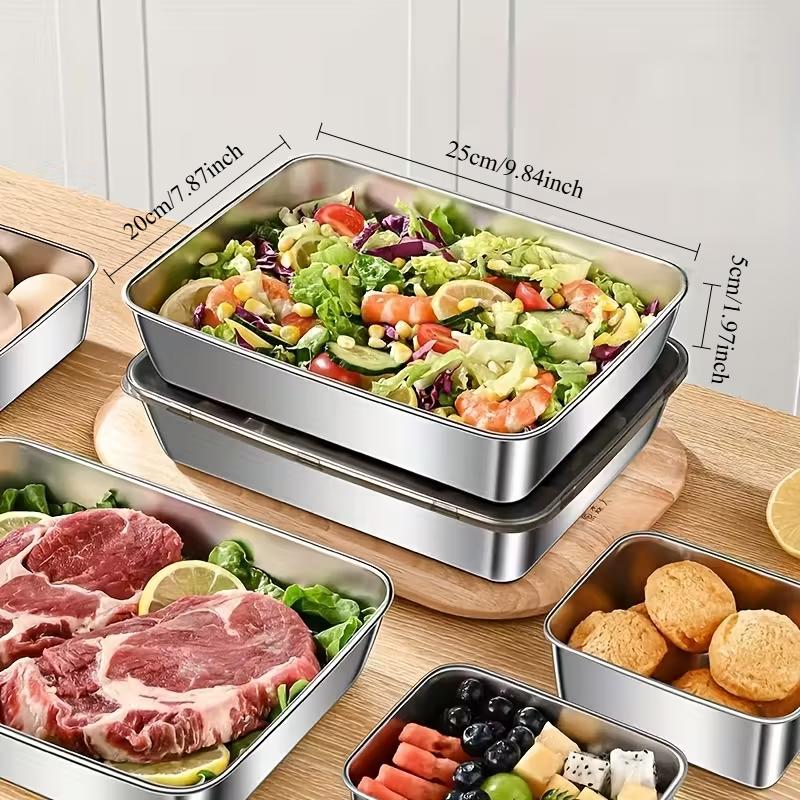 1pc Stainless Steel Food Storage Containers with Airtight Lid, Fresh-keeping Box, Leak Proof, Reusable, Multipurpose Use