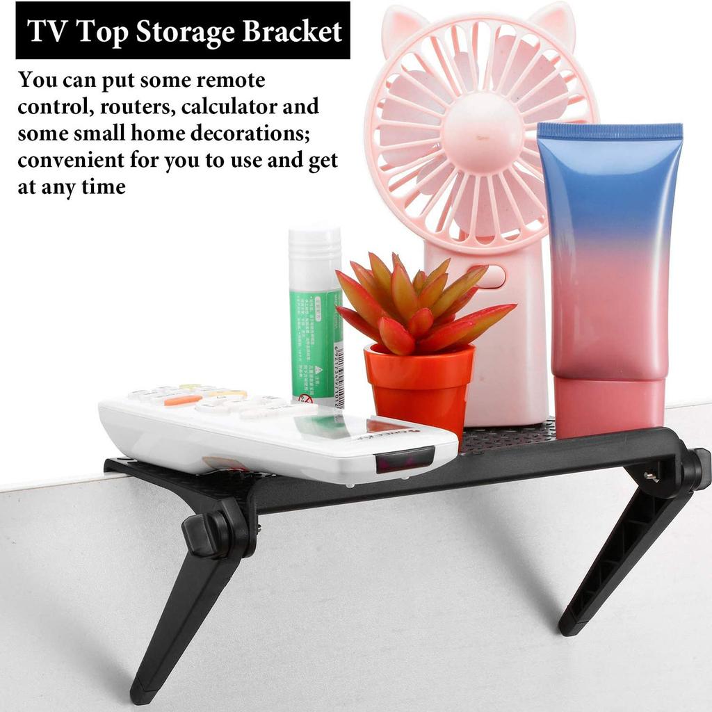 2pcs Tv Top Screen Shelf Adjustable Monitor Top Shelf Storage Bracket Computer Screen Shelf For Media Boxes Game Console Router