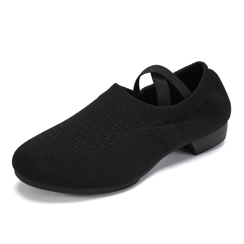 

Низкий каблук трикотажная сетка джазовые танцевальные туфли женские балетки для девочек черные мягкие резиновые подошвы учительские туфли для улицы 40 чёрный