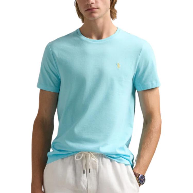 Polo Ralph Lauren Crew Neck Logo Short Sleeve T-Shirt Men tops Blue 710671438-407