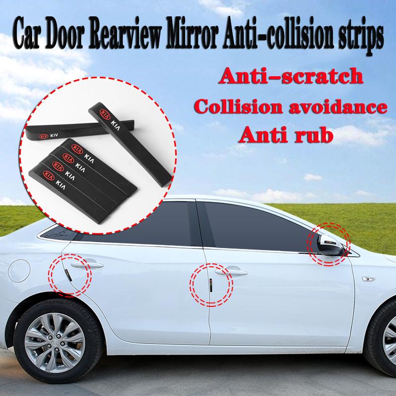 6Pcs Rubber Car Anti-Collision Bumper Strip Guards Protector Stickers For Kia GT-Line Sportage Ceed Rio Picanto Sorento Soul hbwjx00