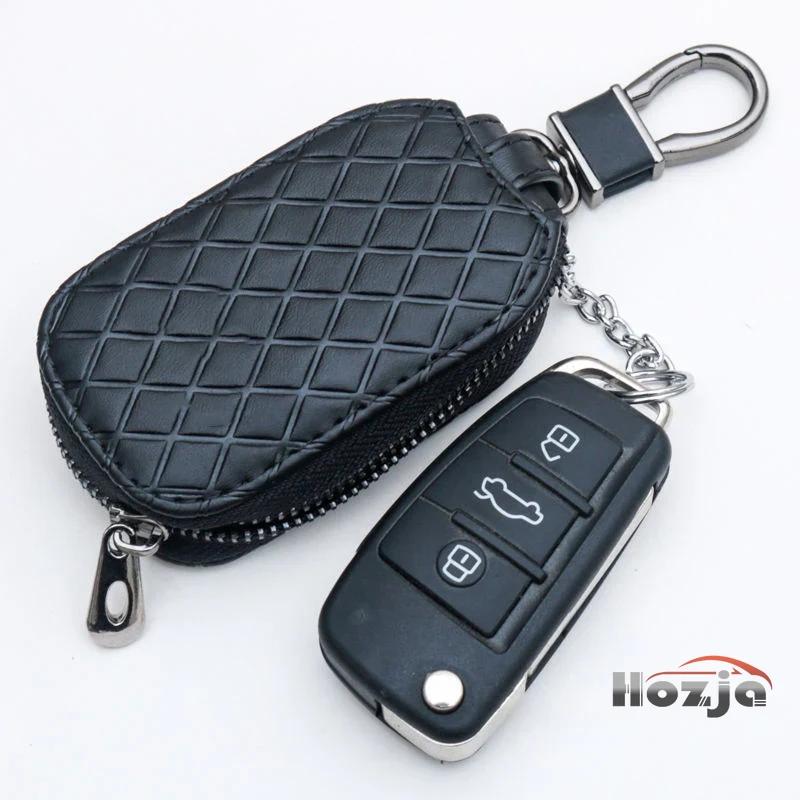 Kožené pouzdro na klíče se zipem pro Ssangyong Rexton Korando Korando Tivoli Rodius Torres Kyron Actyon Sports Bezkontaktní úložná taška