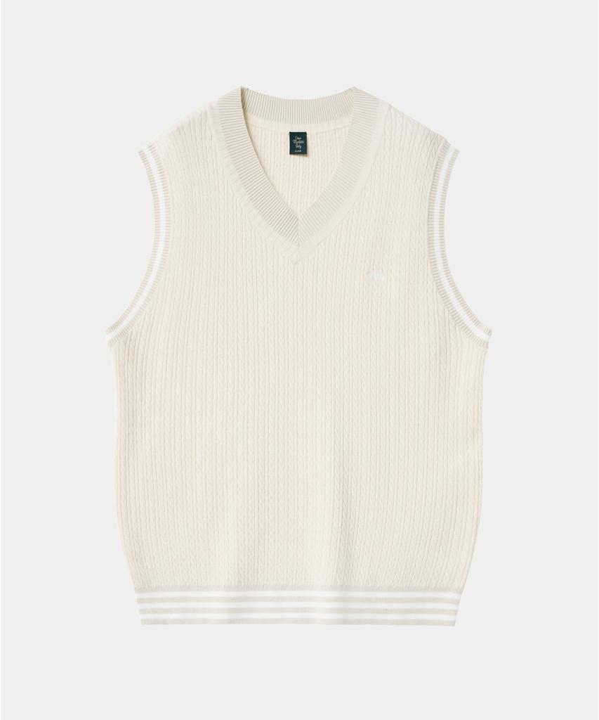 Crew Members Only Cable Vest Cream