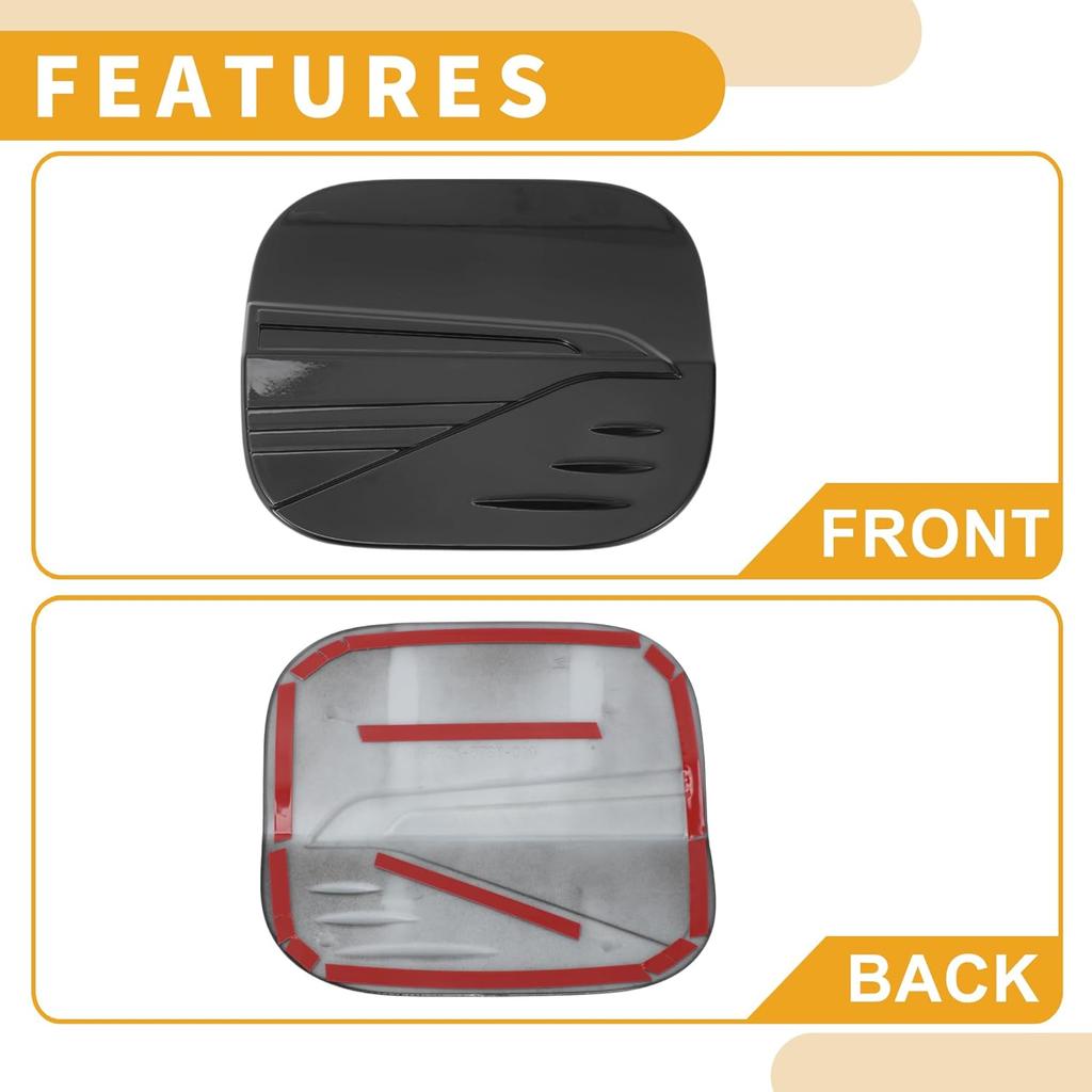 Fuel Tank Door Cap for Honda Civic 2022-2025 Fuel Filler Flap Cover Adhesive Type Glossy Black ABS Fuel Filler Door Gas Cap
