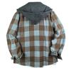 Men's Striped Plaid Casual Loose Button Lapel Long Sleeve Hooded Cardigan Shirt Jacket