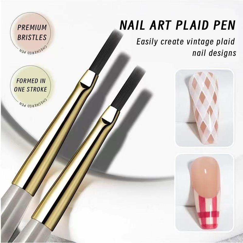 1pcs French Plaid Nail Art Brushes Set Grids/Tartan Lines/Slim Detail Drawing Painting Pen UV Gel Extension Manicure Tools DIY