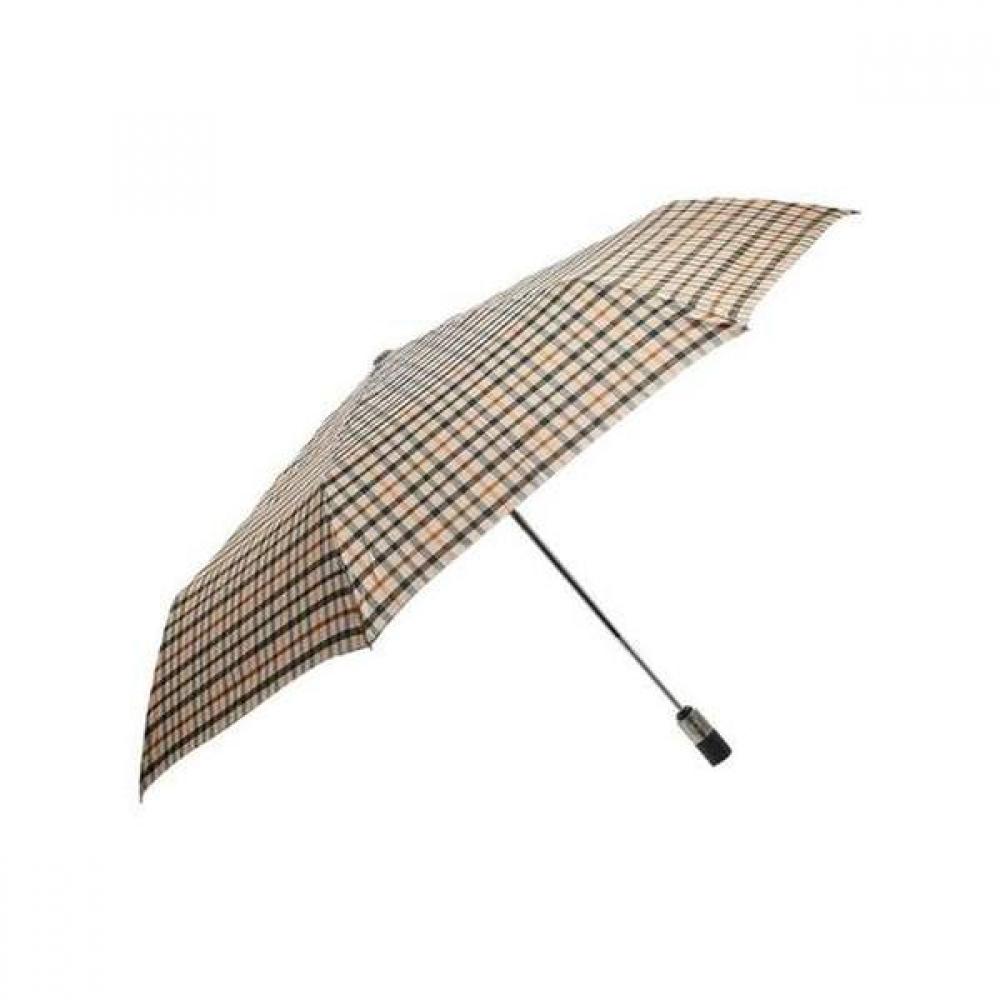 Daks Brown Check 3 Fold Automatic Umbrella Dbum9e801 Single option