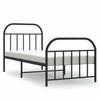 VidaXL Metal Bed Frame with Headboard-Footboard Black 90x200 Cm 353646