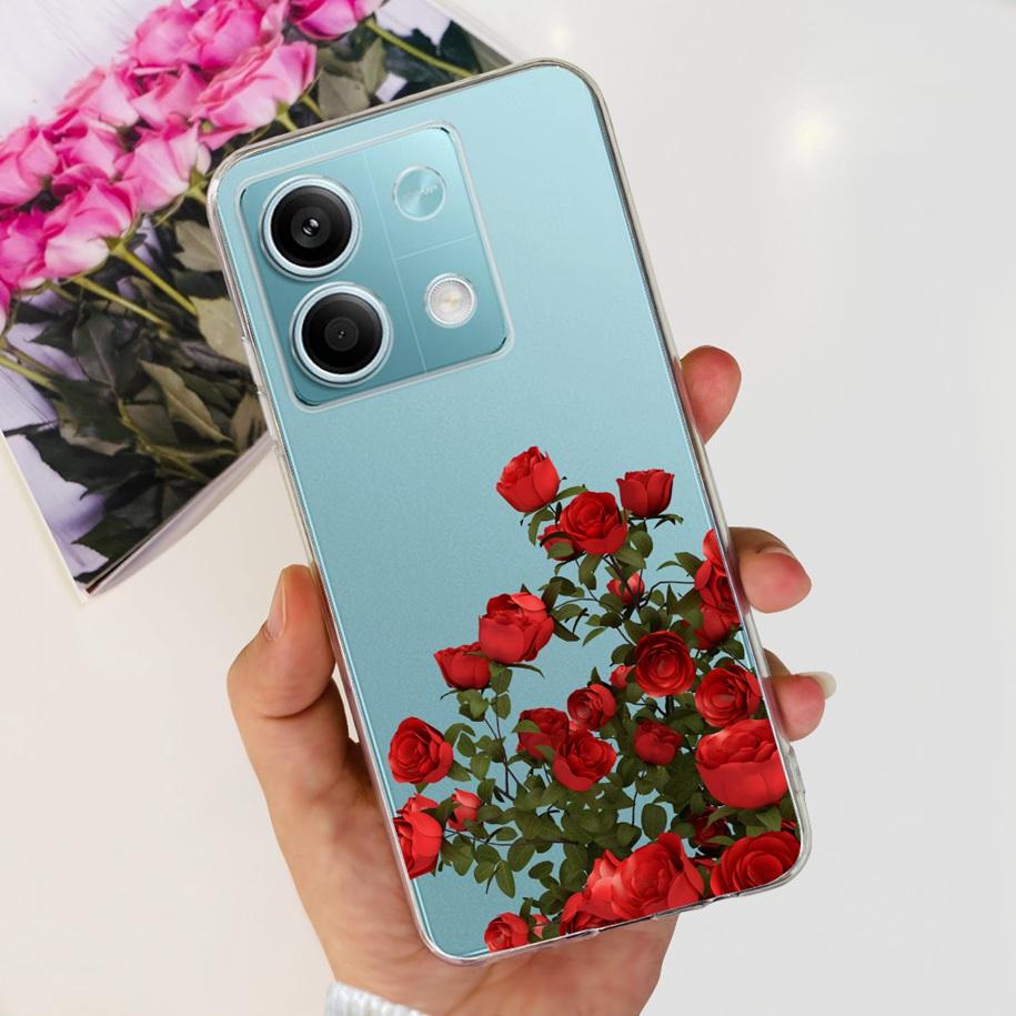 For Xiaomi Redmi Note 13 2024 Case Fashion Flower Soft Phone Case For Xiaomi Redmi Note 13 5G Soft Fundas Bumper Note13 4G Coque