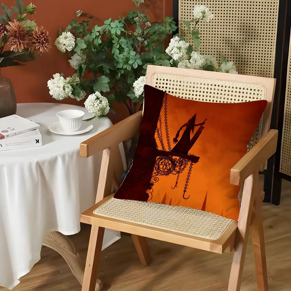 

SSilent HHill Anime Cushion Cover Silky Short Plush Invisible Zipper Dustproof Sofa Pillow Case for Home Decor 30x30cm