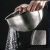 Stainless Steel Rice Washing Bowl with Side Drainers Cleaning Washing Mesh Strainer Net Baskets Steaming, Draining & Rinsing