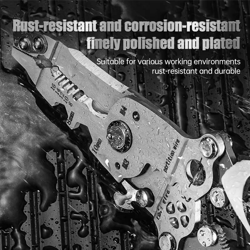 18 In 1 Faltbare Abisolierzange Crimpzange Kabelschneider Crimpzange Klemmen Handwerkzeug Wartung Rutschfest Abisolierer