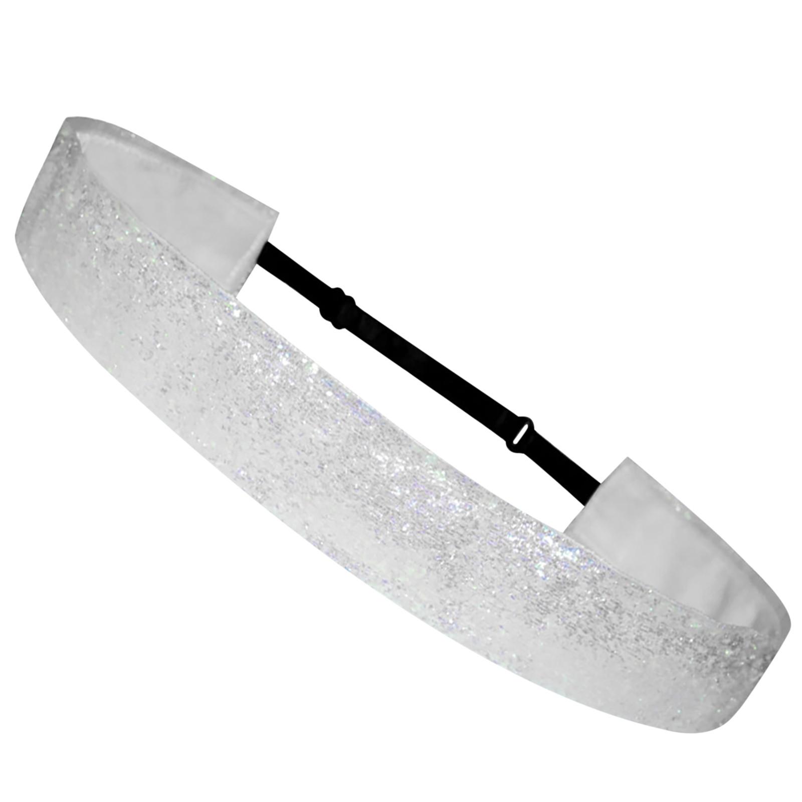 

(проектор) Нескользящая головная повязка для волос с блестками, милый эластичный головной убор, спортивная повязка на голову для йоги One Size белый