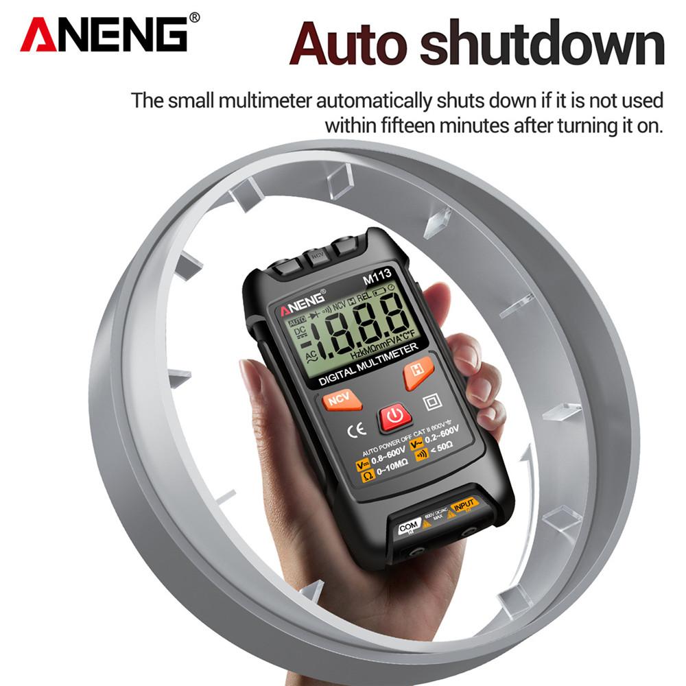 AC/DC Voltage Meter ANENG M113 Inteligent Multimeter Electricity Test Tool 1999 Count Digital Ohm NCV Measuring Mini Instruments