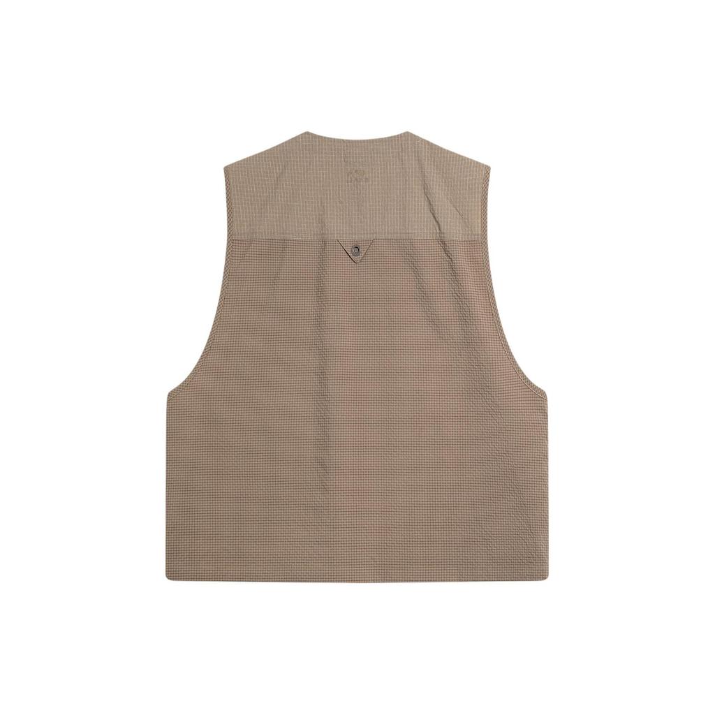 Li Ning CF Anti-Bacterial Anti-Ultraviolet V-Neck Vest Men Vests Stone-Lotus-Brown AMDU037-2